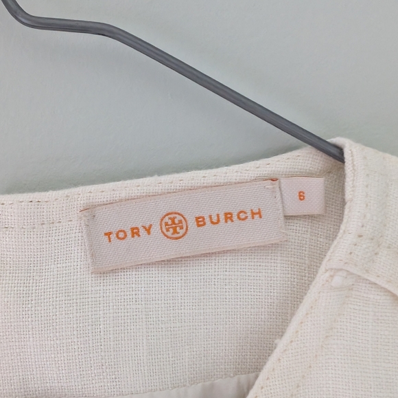 Tory Burch | White Linen Day Dress - Picture 4 of 5